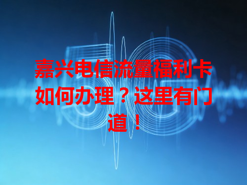 嘉兴电信流量福利卡如何办理？这里有门道！