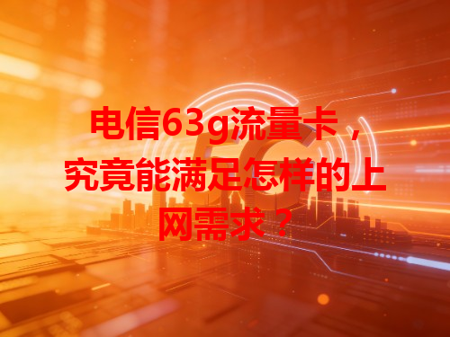 电信63g流量卡，究竟能满足怎样的上网需求？