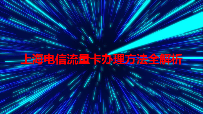 上海电信流量卡办理方法全解析