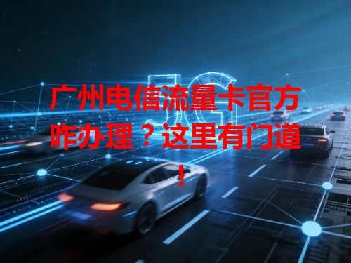 广州电信流量卡官方咋办理？这里有门道！