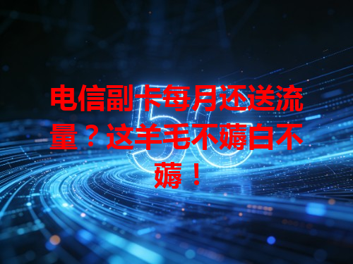 电信副卡每月还送流量？这羊毛不薅白不薅！