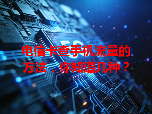 电信卡查手机流量的方法，你知道几种？