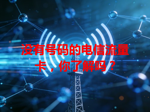 没有号码的电信流量卡，你了解吗？