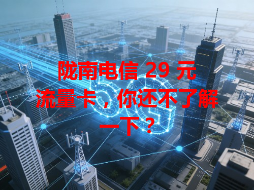 陇南电信 29 元流量卡，你还不了解一下？