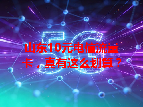 山东10元电信流量卡，真有这么划算？
