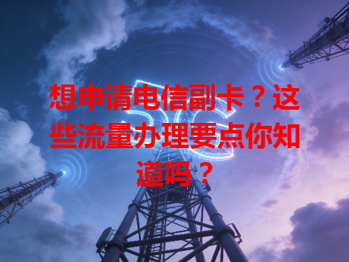 想申请电信副卡？这些流量办理要点你知道吗？