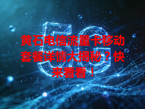 黄石电信流量卡移动套餐详情大揭秘？快来看看！