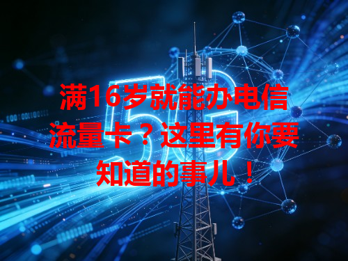满16岁就能办电信流量卡？这里有你要知道的事儿！