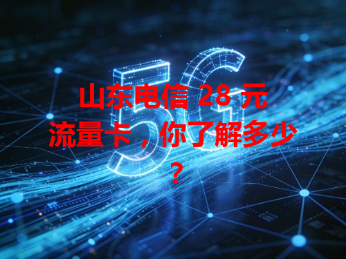 山东电信 28 元流量卡，你了解多少？