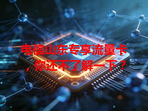 电信山东专享流量卡，你还不了解一下？