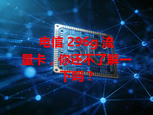 电信 296g 流量卡，你还不了解一下吗？