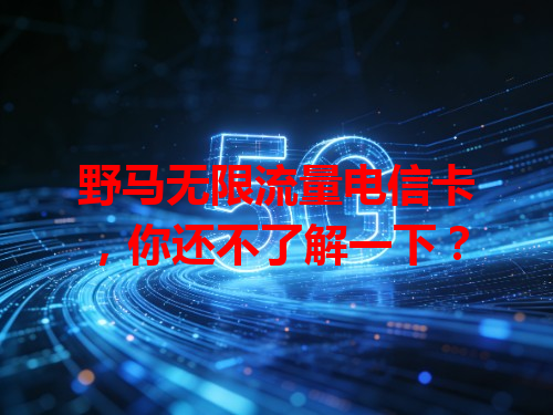 野马无限流量电信卡，你还不了解一下？