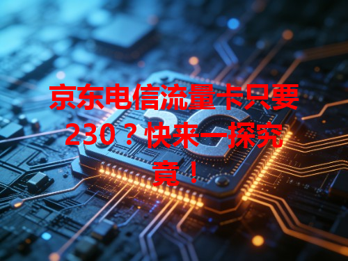 京东电信流量卡只要230？快来一探究竟！