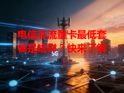 电信非流量卡最低套餐是啥样？快来了解！