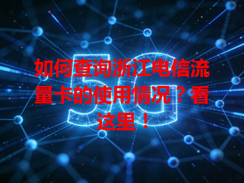 如何查询浙江电信流量卡的使用情况？看这里！