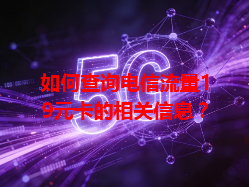 如何查询电信流量19元卡的相关信息？