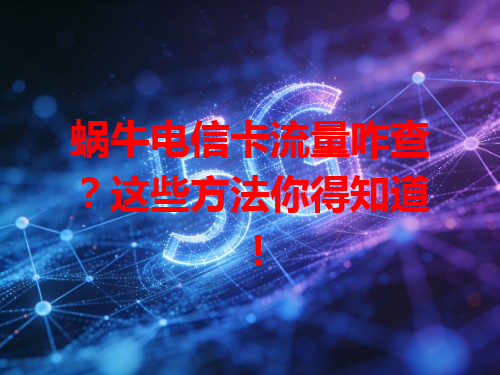 蜗牛电信卡流量咋查？这些方法你得知道！