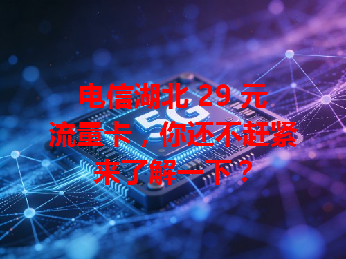 电信湖北 29 元流量卡，你还不赶紧来了解一下？