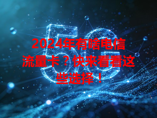 2024年有啥电信流量卡？快来看看这些选择！