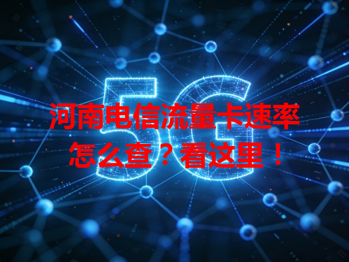 河南电信流量卡速率怎么查？看这里！
