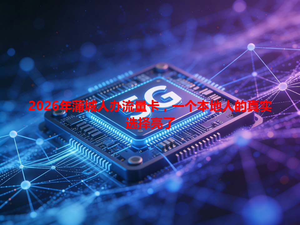 2026年蒲城人办流量卡，一个本地人的真实选择亮了