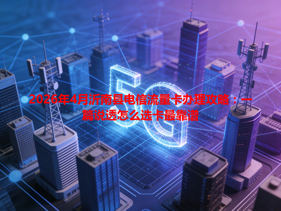 2026年4月沂南县电信流量卡办理攻略：一篇说透怎么选卡最靠谱