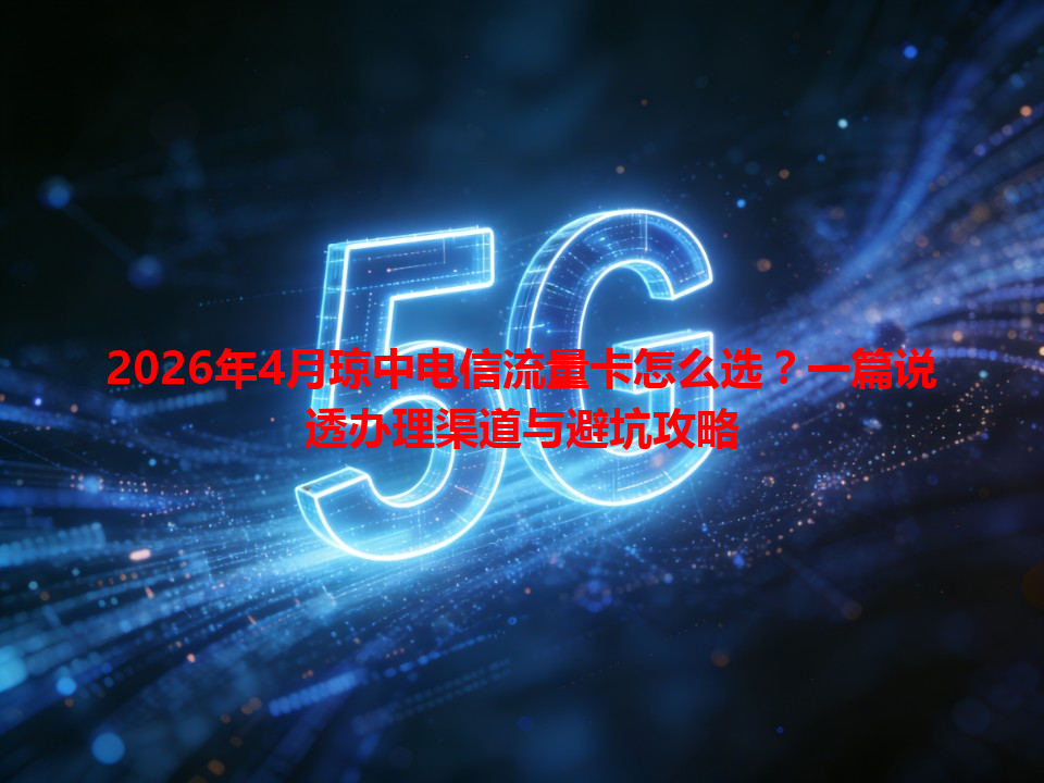 2026年4月琼中电信流量卡怎么选？一篇说透办理渠道与避坑攻略