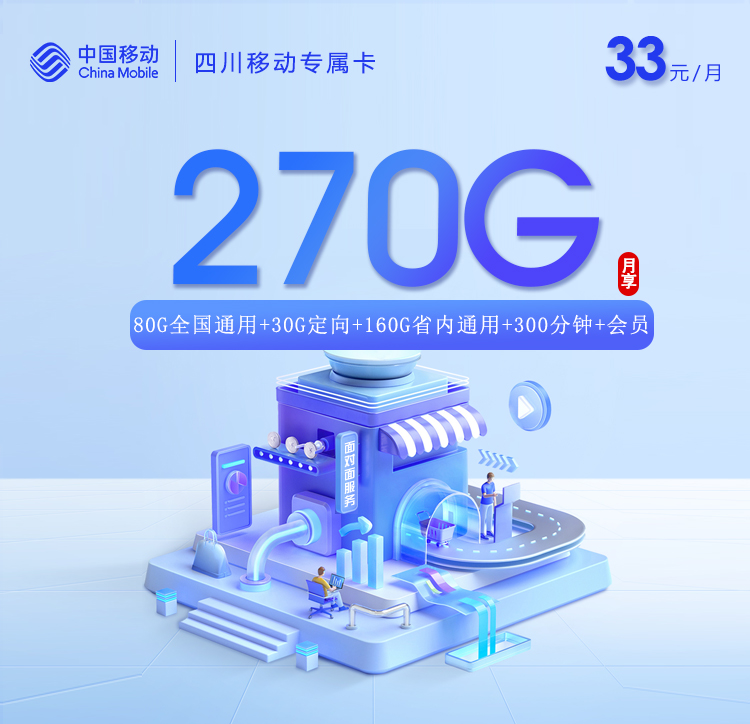 移动四川专属卡③33元月租270G流量+300分钟通话-套餐详情及办理技巧