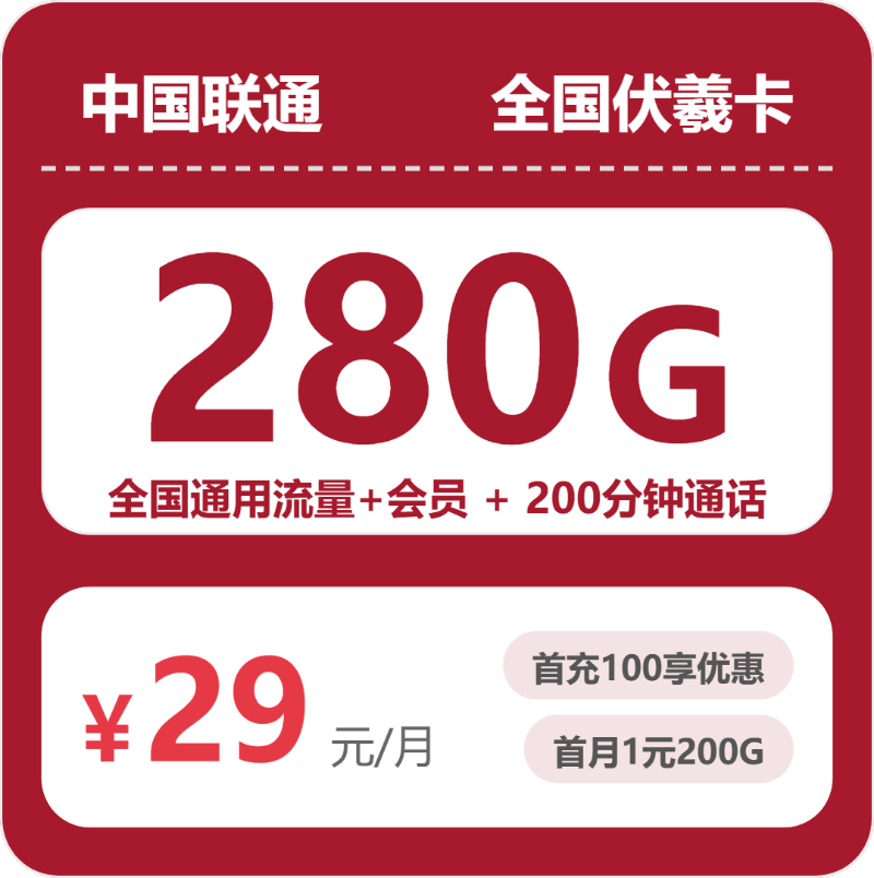 2026年7月下旬广东省惠州市博罗县联通流量卡套餐详解
