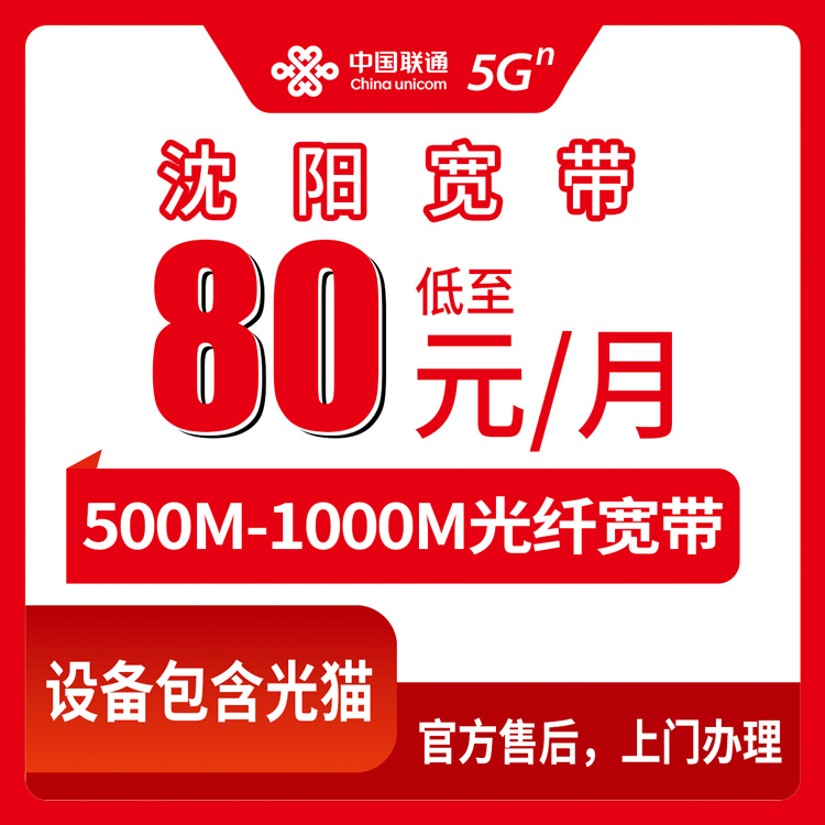 2026年8月中旬辽宁沈阳辽中区联通宽带80元月租能办吗？500M和1000M怎么选不花冤枉钱