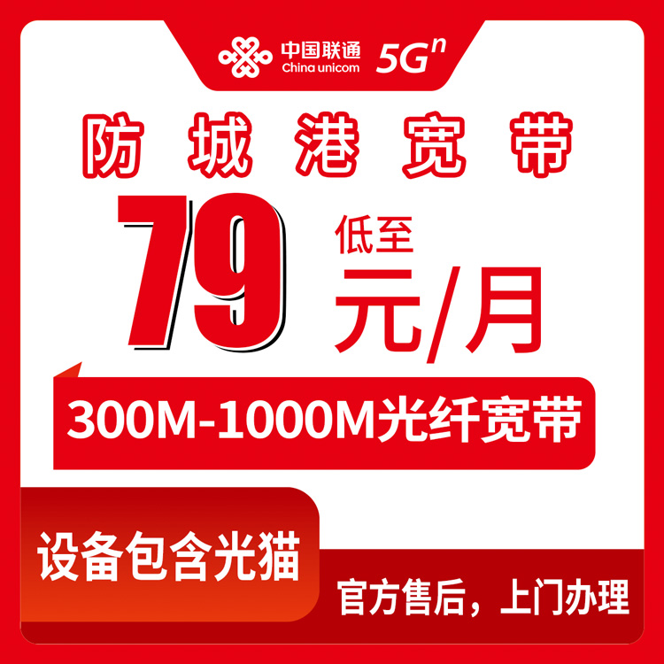 2026年8月防城港港口区办联通宽带多少钱？300M到1000M月包套餐实测分享