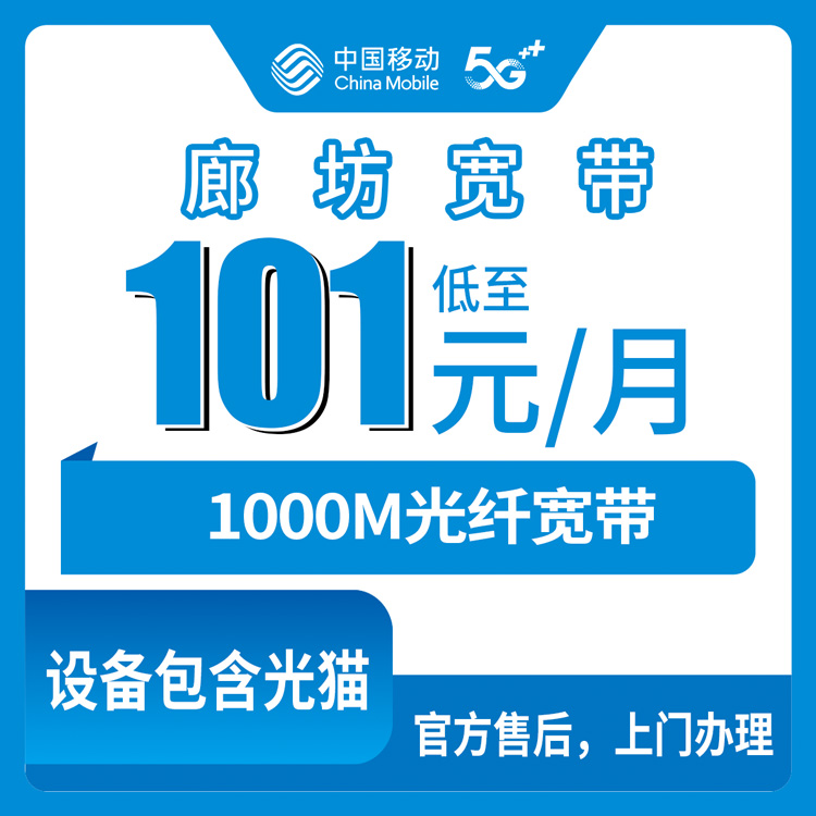 2026年10月下旬河北省廊坊文安县移动1000M融合宽带101元档怎么办？资费明细和上门安装流程记录