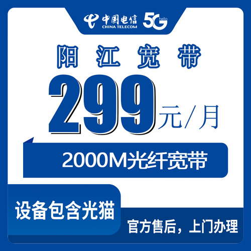 2026年10月下旬广东省阳江阳西县电信2000M融合宽带299元档怎么装？本地装维上门流程记录