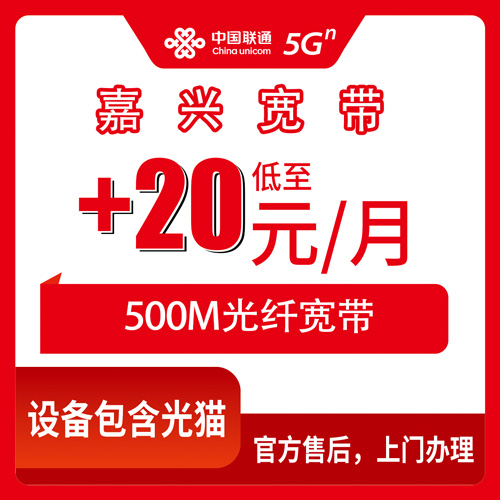 2026年10月下旬浙江省嘉兴嘉善县联通老号加装宽带500M多少钱？20元每月的老号码存量宽带怎么弄