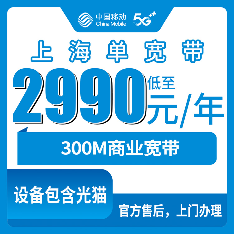 2026年10月下旬上海市嘉定区移动商业宽带300M怎么申请？2990包年套餐实测记录和几个坑